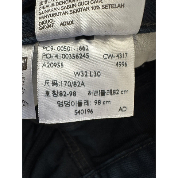 LEVIS 501 Button Fly Straight Leg, Black Label 32x30 Royal Blue, 100% Cotton - Picture 11 of 14